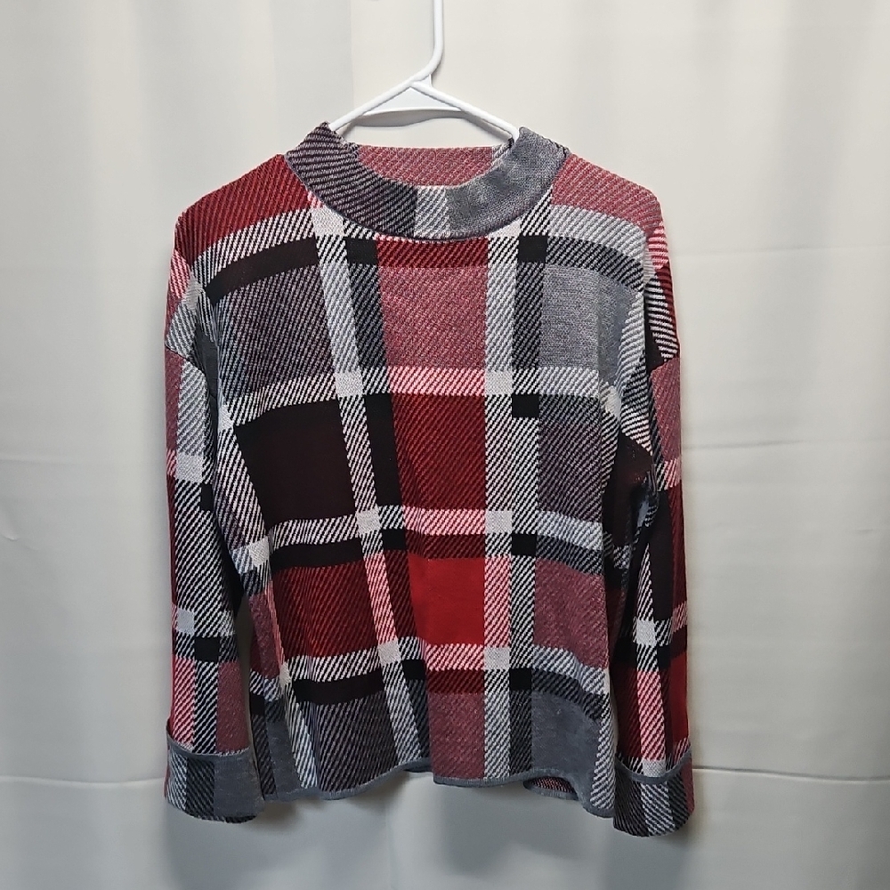 Jules & Leopold Plaid Women's Top - Red, Black, Gray